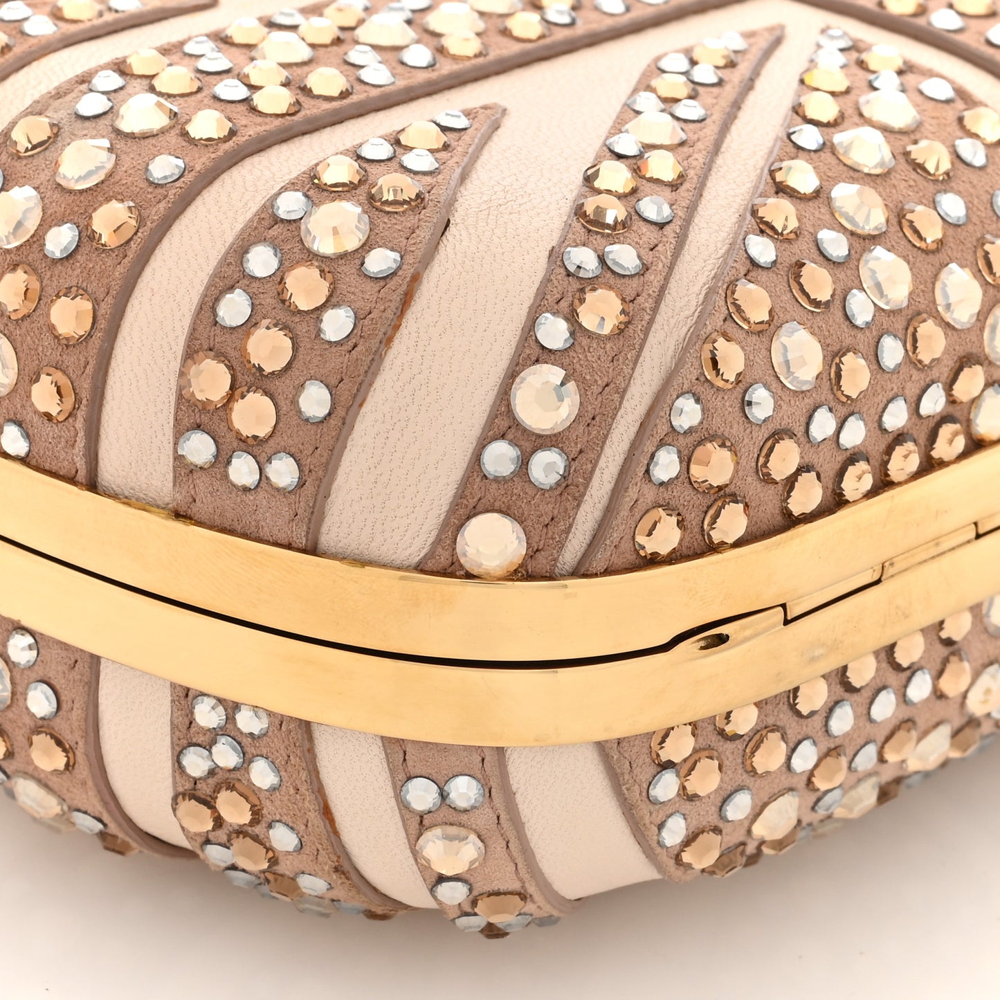 Suede Studded Britannia Skull Box Clutch Beige