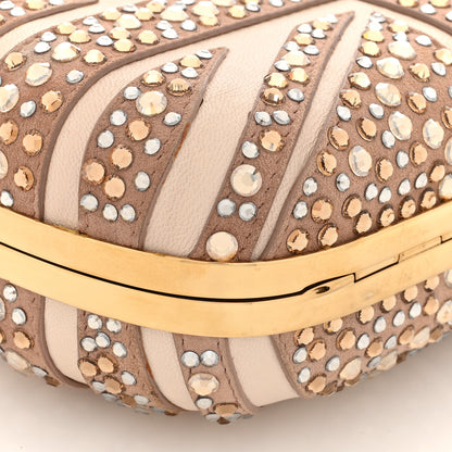Alexander McQueen Suede Studded Britannia Skull Box Clutch Beige 9 of 10