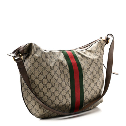 Gucci GG Supreme Monogram Web Ophidia Half Moon Hobo Brown 3 of 11