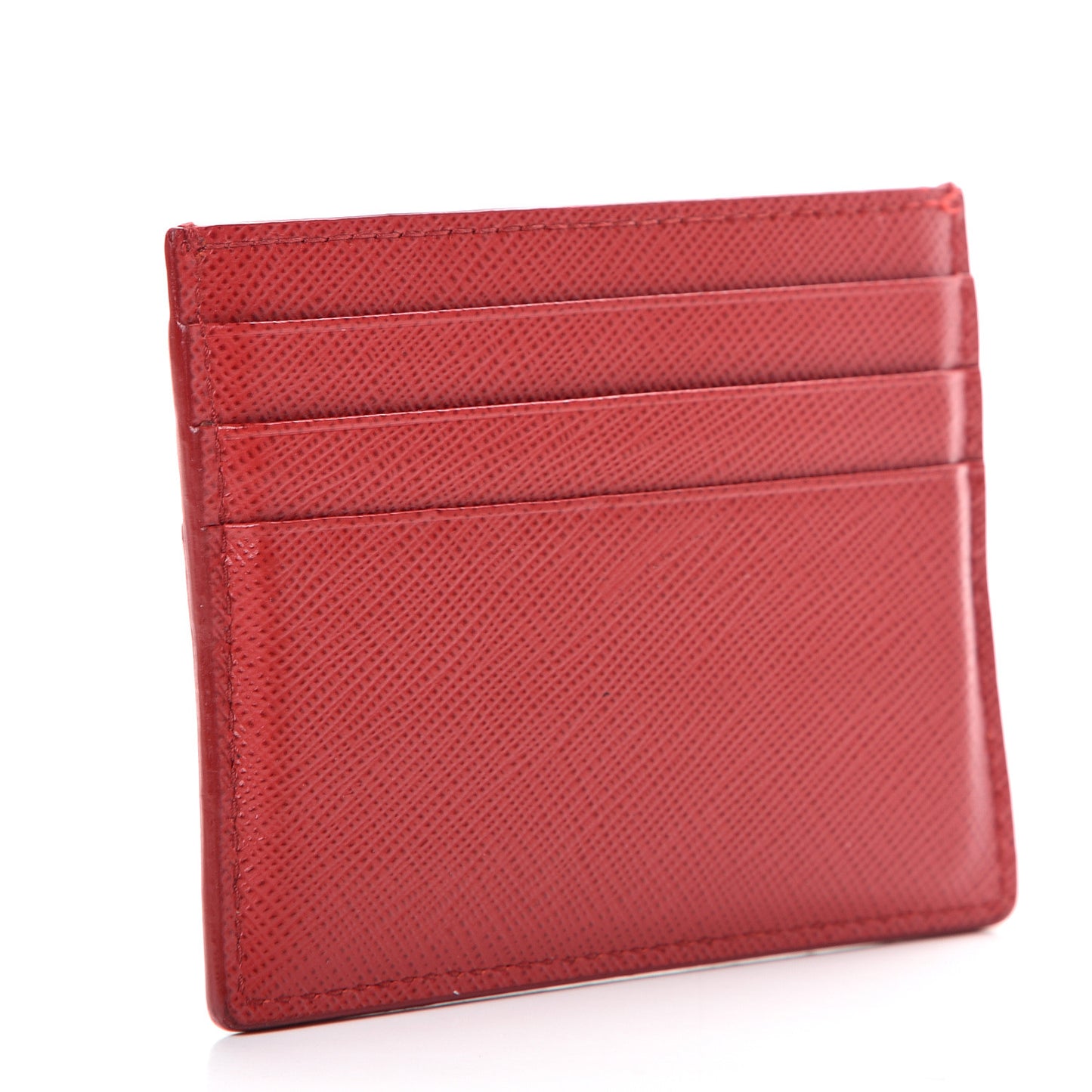 Saffiano Metal Card Holder Fuoco