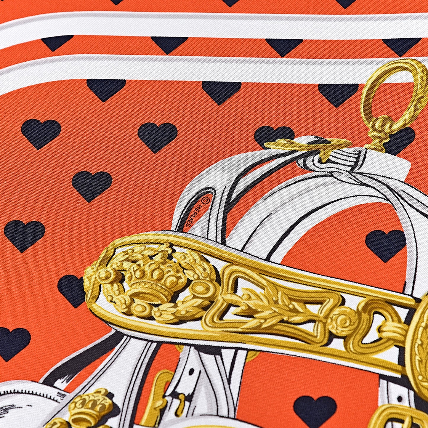Silk Brides De Gala Love Scarf 90 Orange Marine White