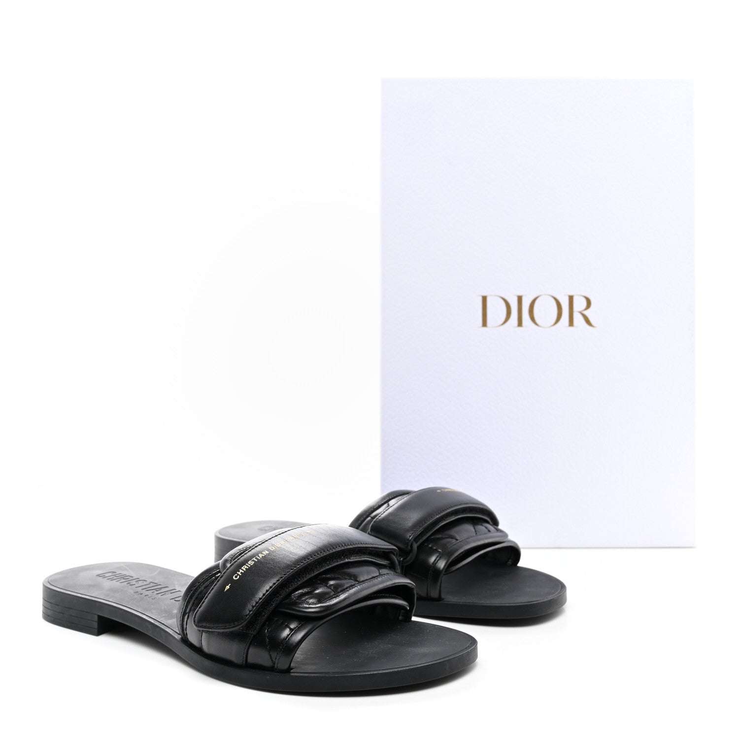 Christian Dior Calfskin Cannage Dio(r)evolution Slide Sandals 37 Black 9 of 9