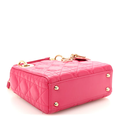 Christian Dior Lambskin Cannage Mini Lady Dior Pink 4 of 10