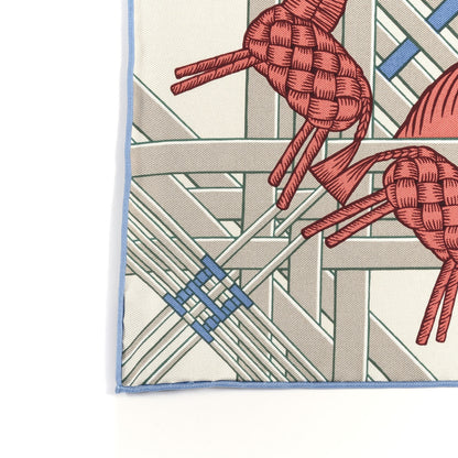 Hermes Silk Masan & Masan Scarf 90 Grege Potiron Bois De Rose 3 of 4