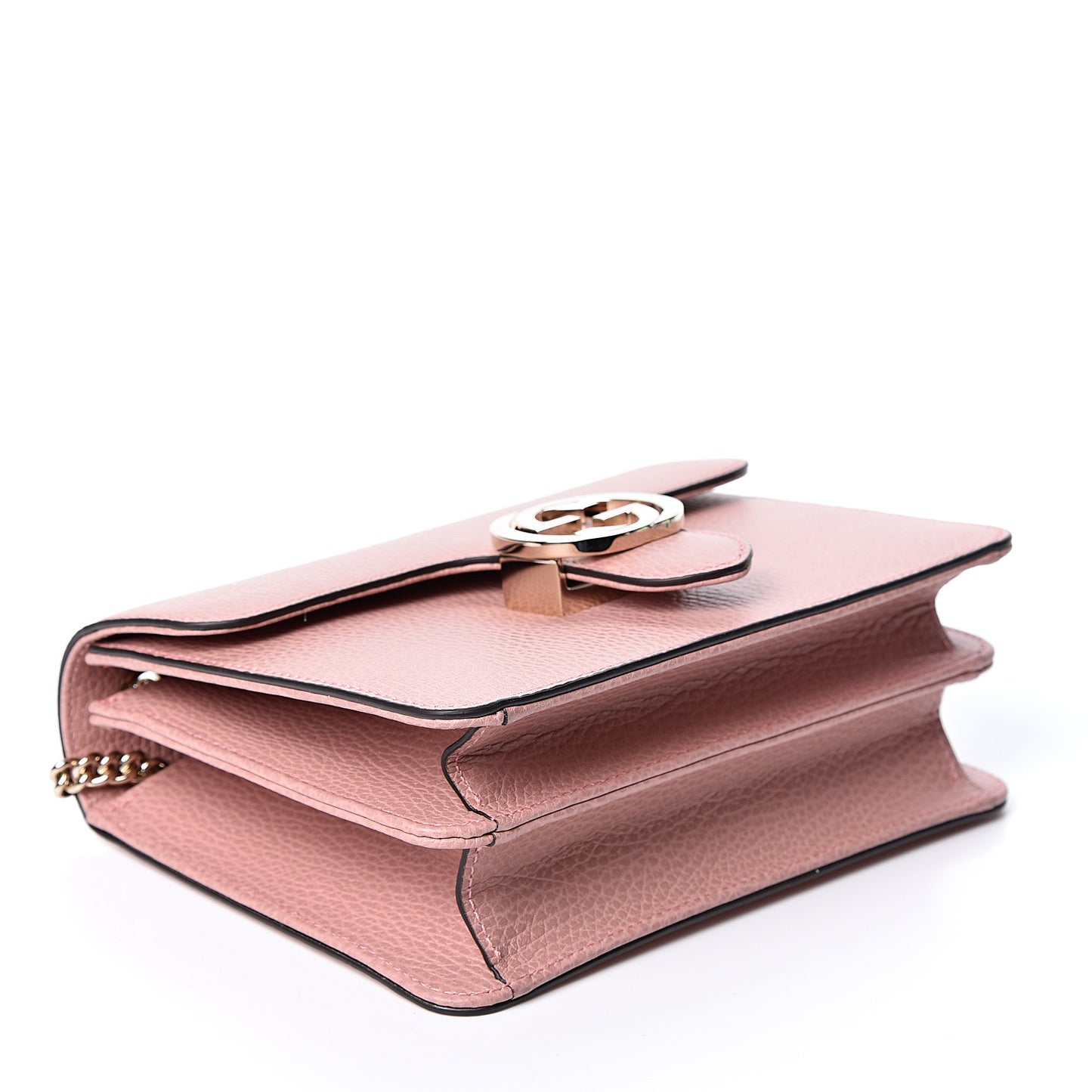 Dollar Calfskin Small Interlocking G Shoulder Bag Soft Pink