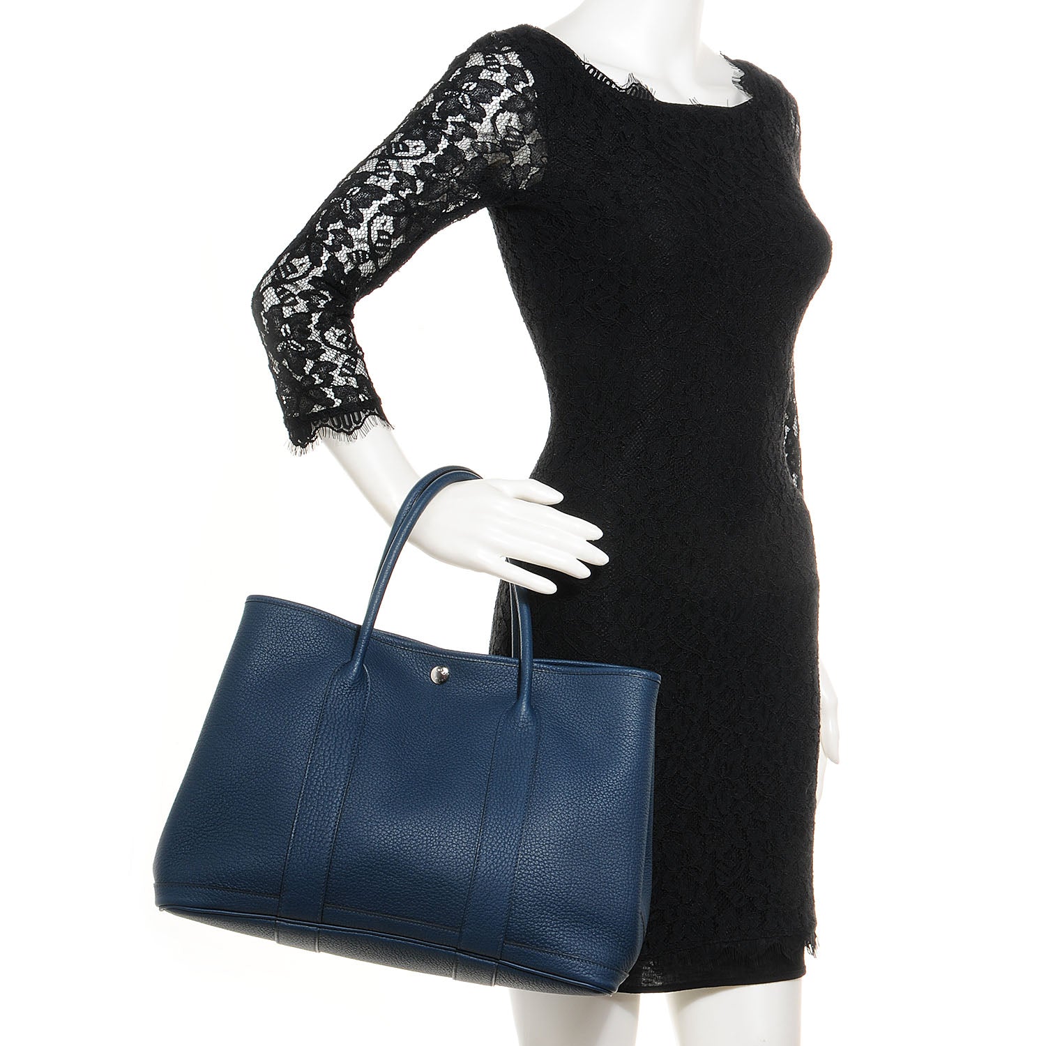 Hermes Veau Negonda Garden Party MM 36 Bleu de Prusse 2 of 8