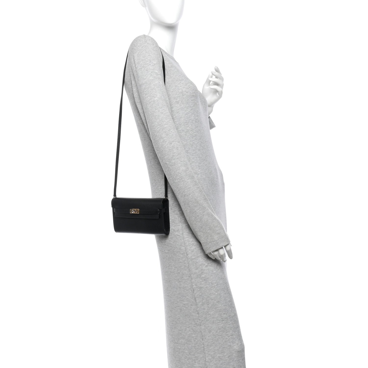 Hermes Chevre Chamkila Kelly Wallet To Go Black 2 of 10