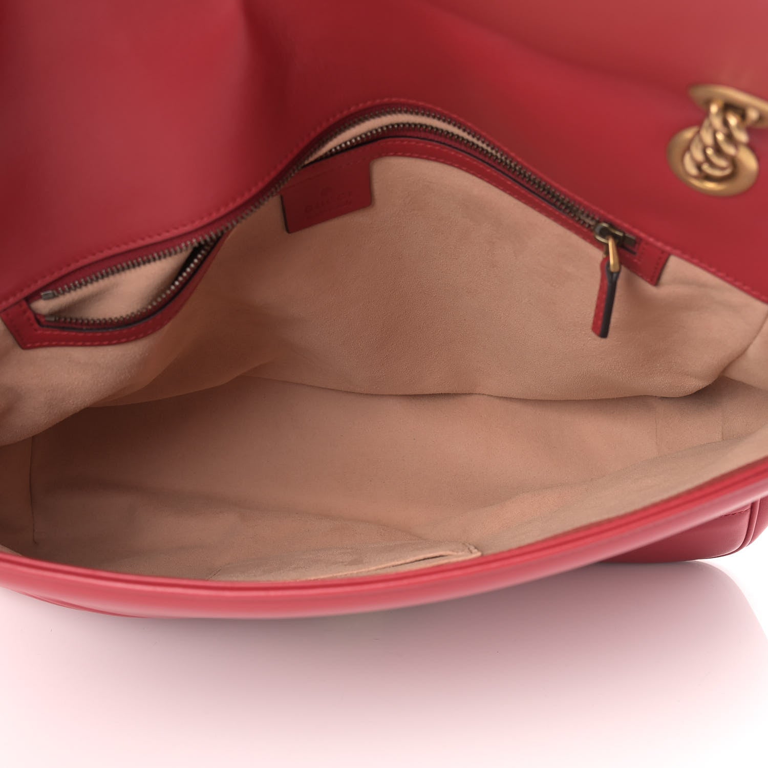 Gucci Calfskin Matelasse Large GG Marmont Shoulder Bag Hibiscus Red 5 of 12