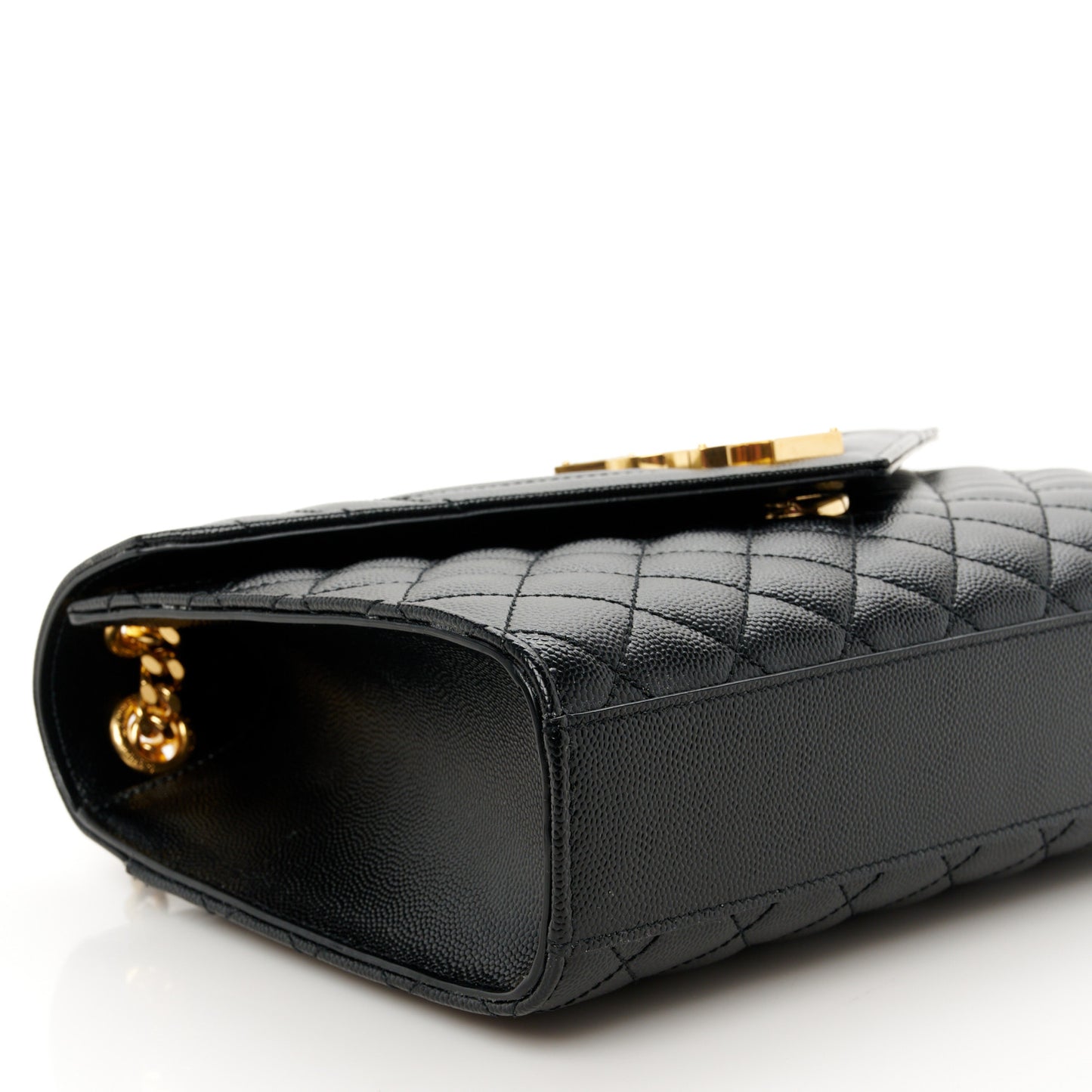Grain De Poudre Textured Mixed Matelasse Triquilt Medium Monogram Satchel Black