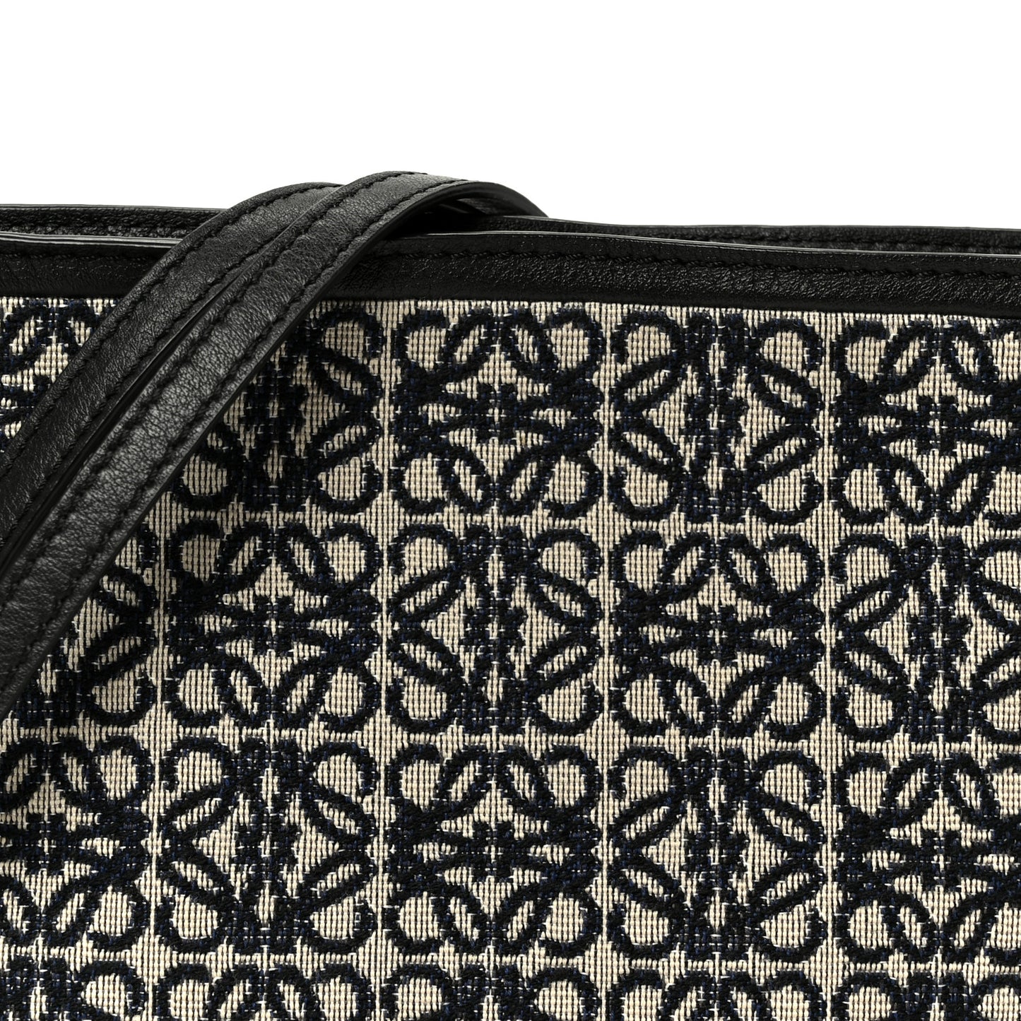 Jacquard Anagram Calfskin Mini Flamenco Knot Clutch Navy Black