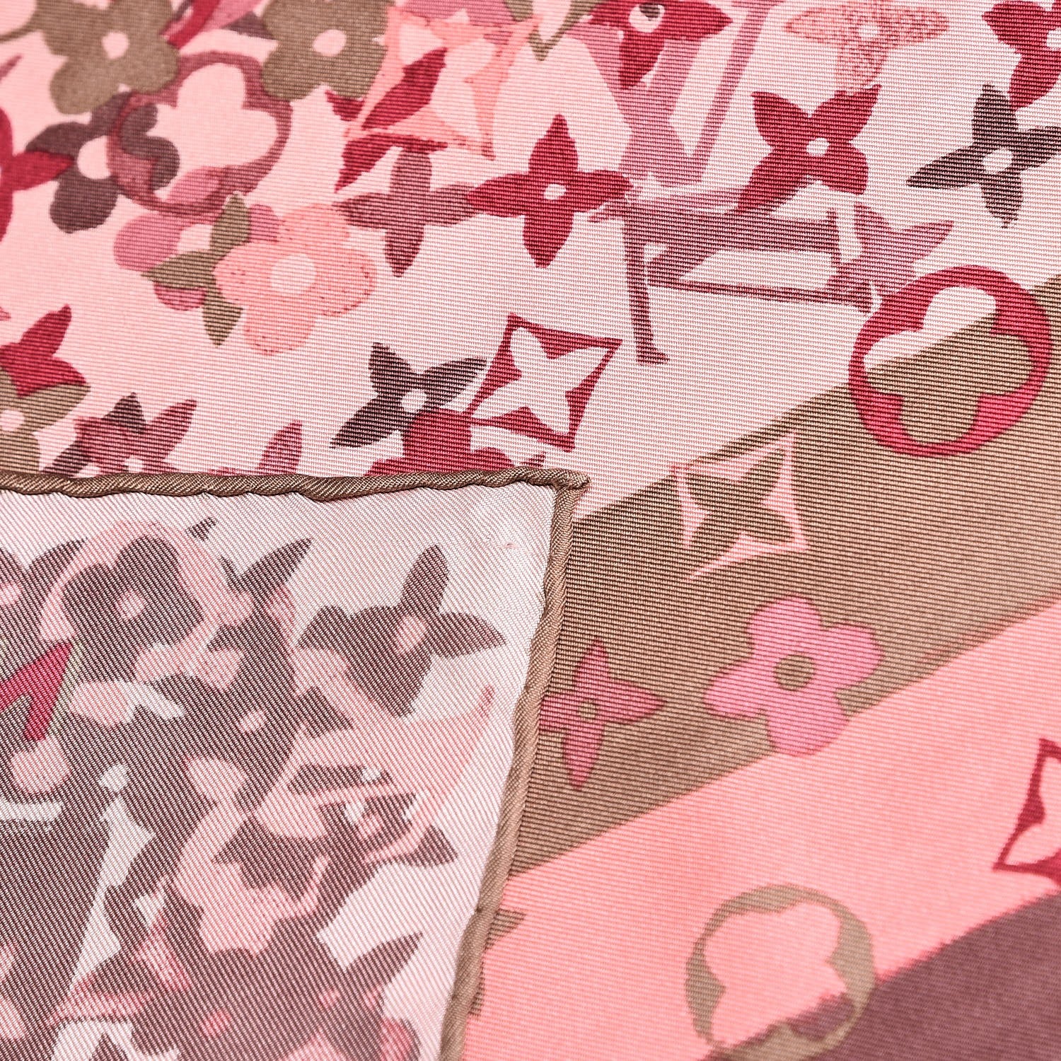Louis Vuitton Silk Monogram Arty Square Scarf Pale Pink 4 of 4