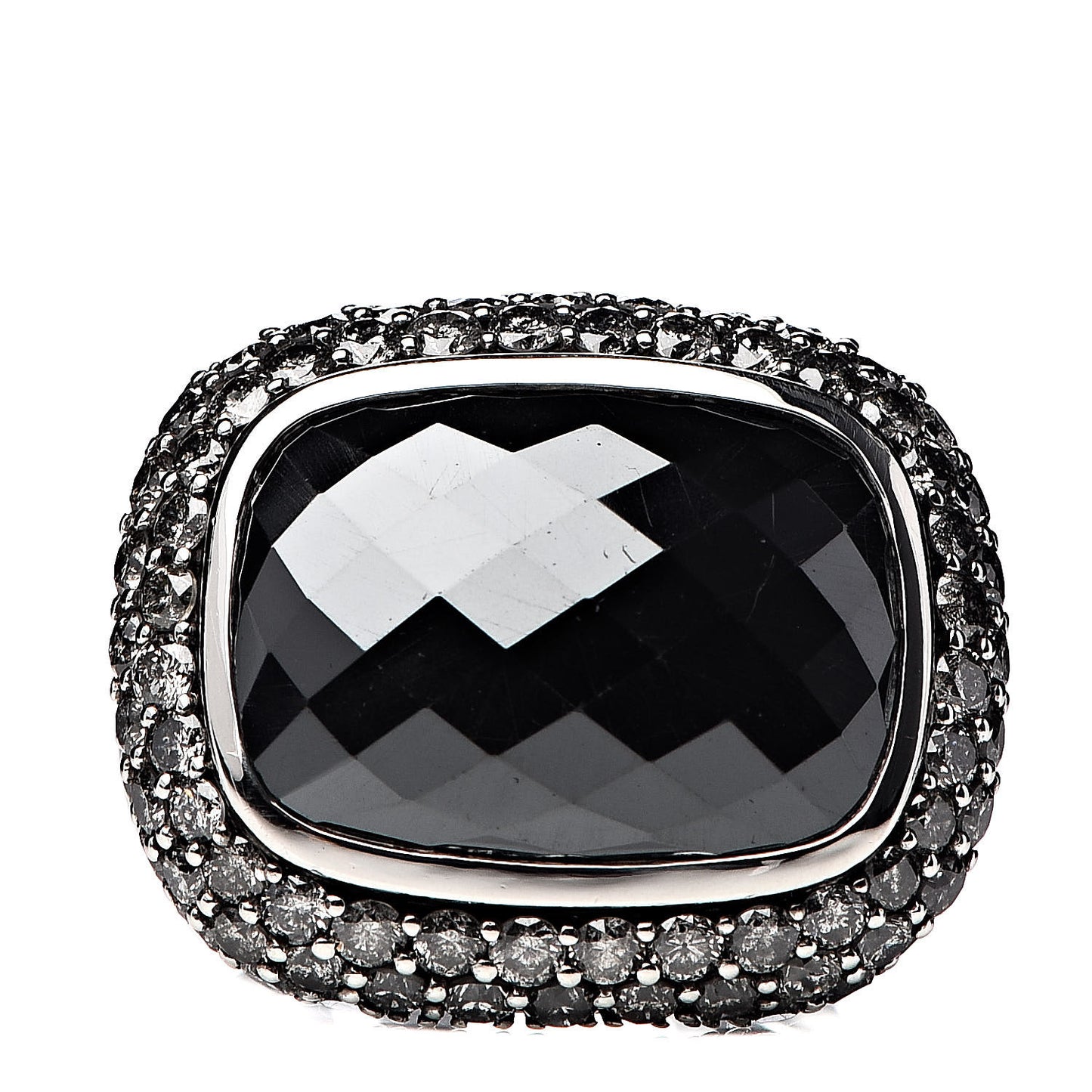 Sterling Silver Hematite Diamond Waverly Ring 57 8