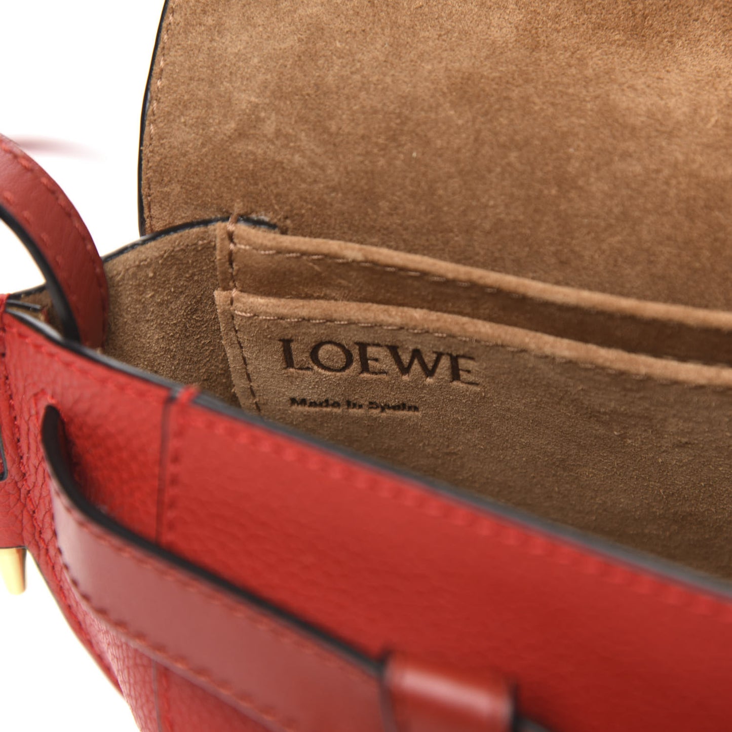 Grained Calfskin Mini Gate Crossbody Bag Scarlet Burnt Red