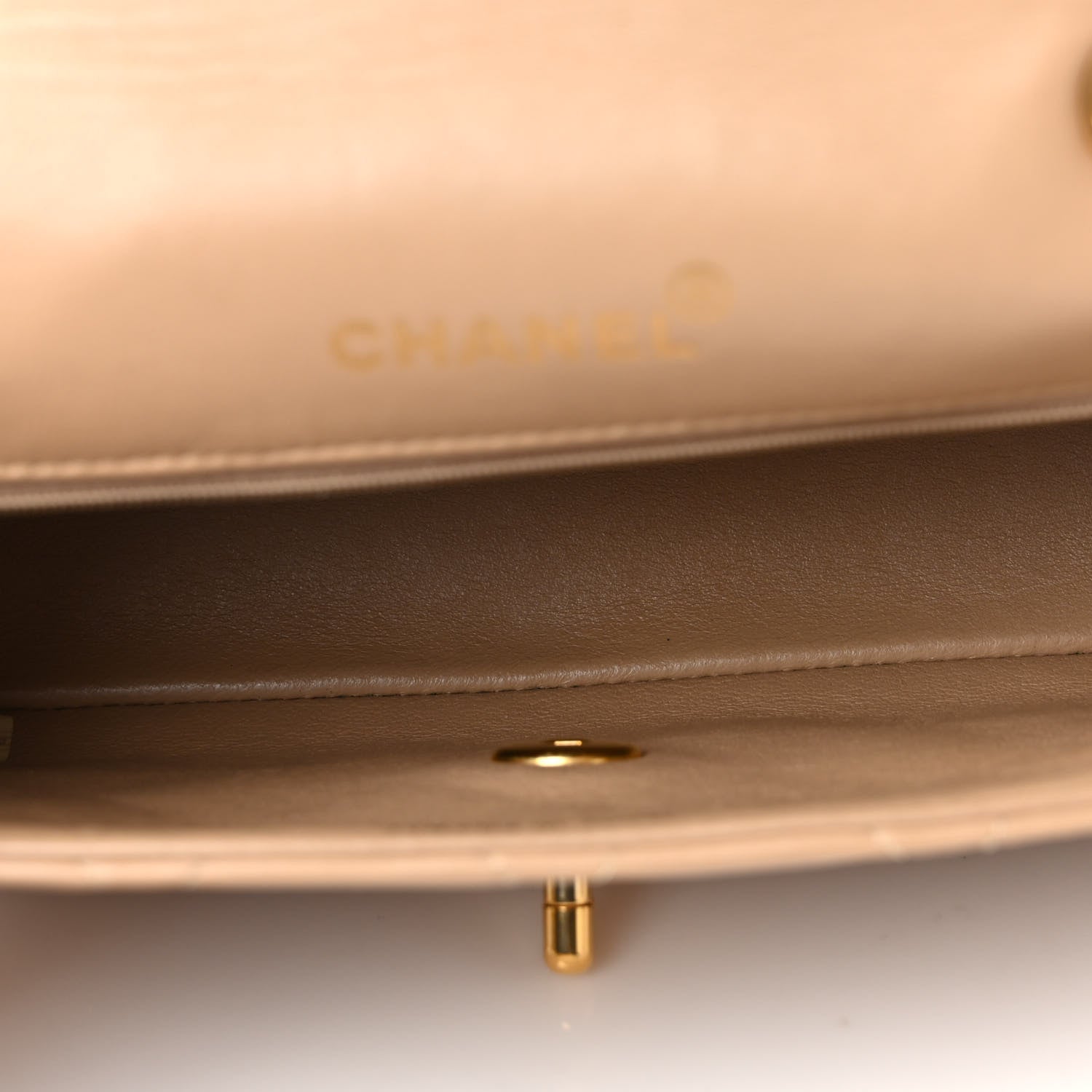 Chanel Lambskin Quilted Small Single Flap Beige 10 of 12