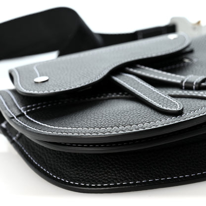 Christian Dior X KAWS Grained Calfskin Saddle Pouch Black 7 of 8