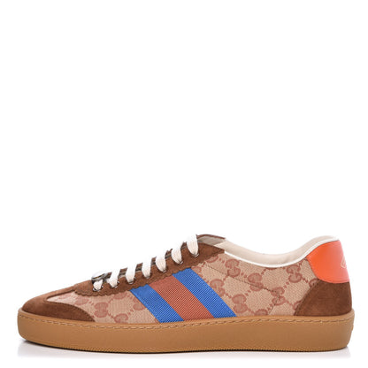 Gucci GG Monogram Suede Web Mens G74 Sneakers 7 Beige Ruggine Cuir 1 of 18
