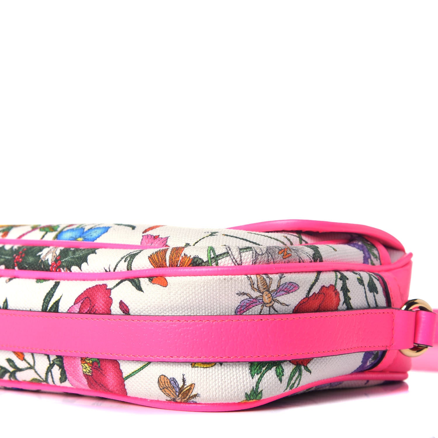 Gucci Canvas Flora Floral Shoulder Bag White Fuchsia Fluo 8 of 8