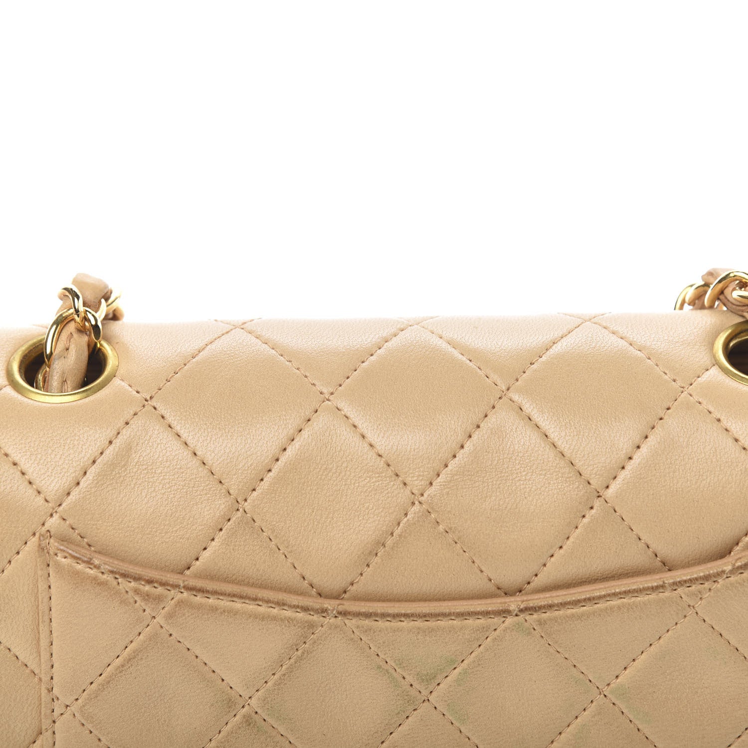 Chanel Lambskin Quilted Mini Square Flap Beige 10 of 18