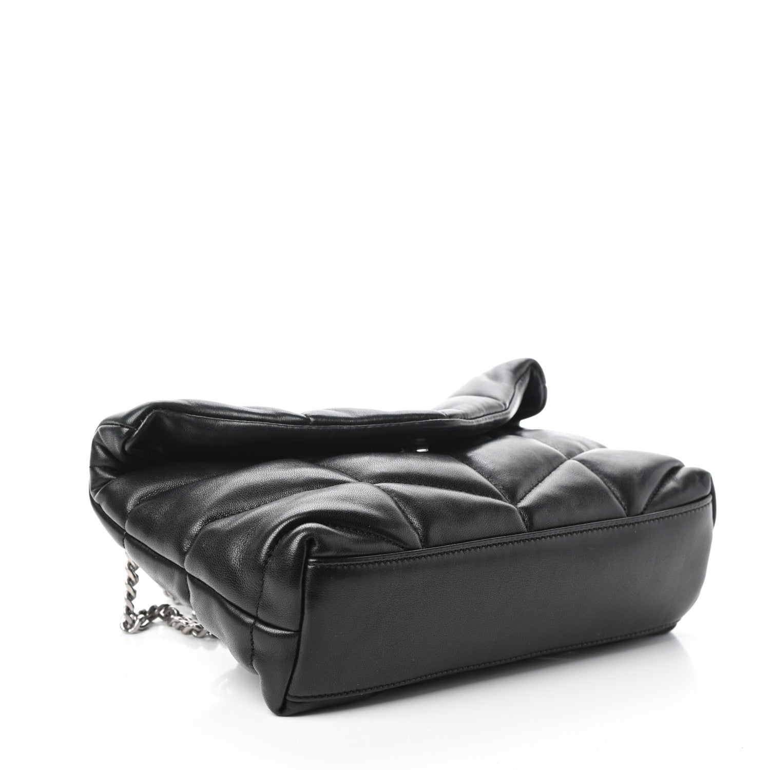Saint Laurent Lambskin Quilted Toy Loulou Puffer Monogram Chain Satchel Black 4 of 9
