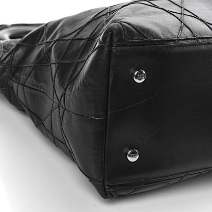 Christian Dior Lambskin Cannage Medium Granville Tote Black 11 of 17