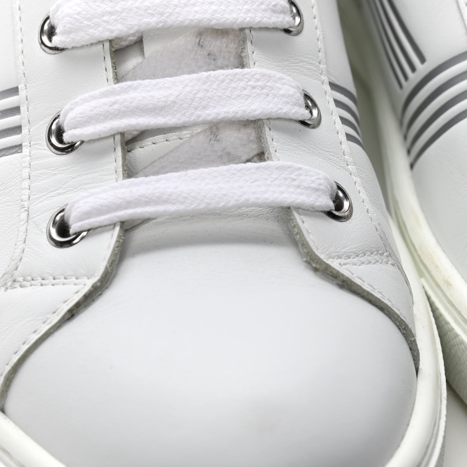 Hermes Nappa Womens Avantage Sneakers 38 White Argent 6 of 6