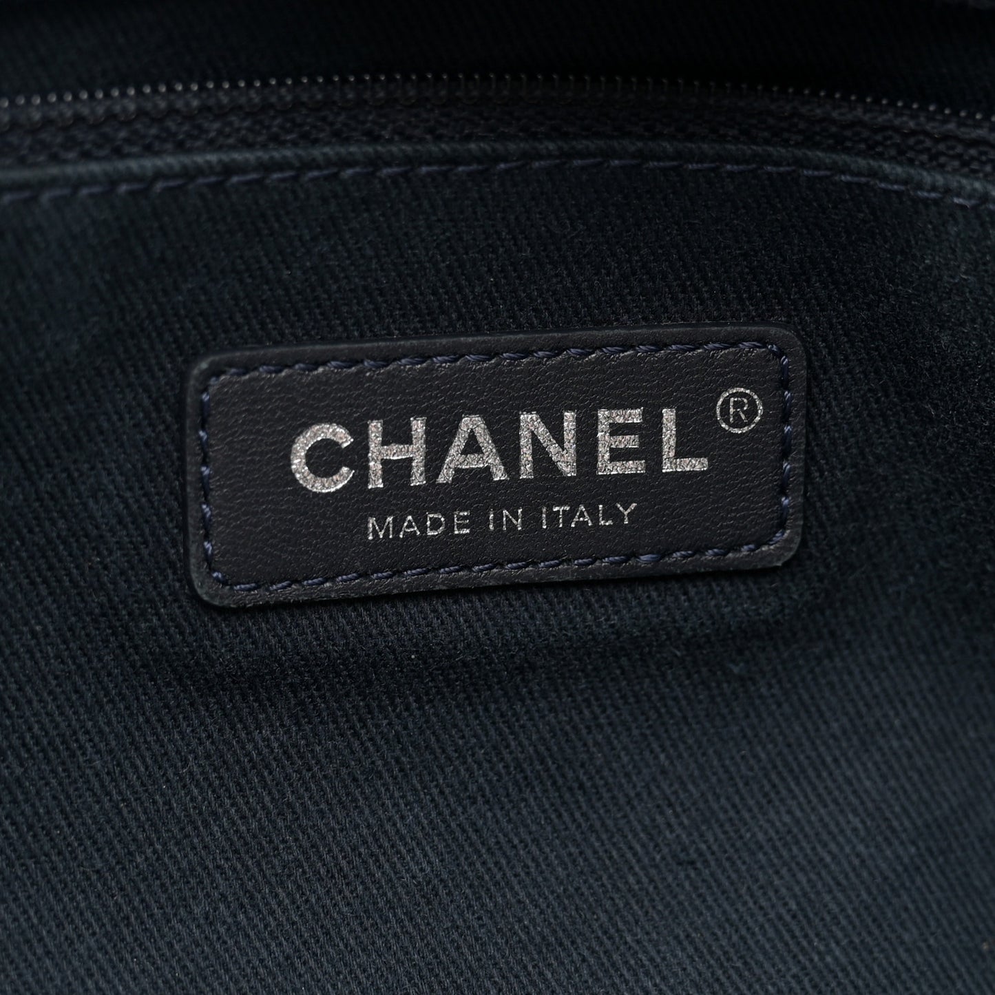 Denim Medium Deauville Tote Blue Orange