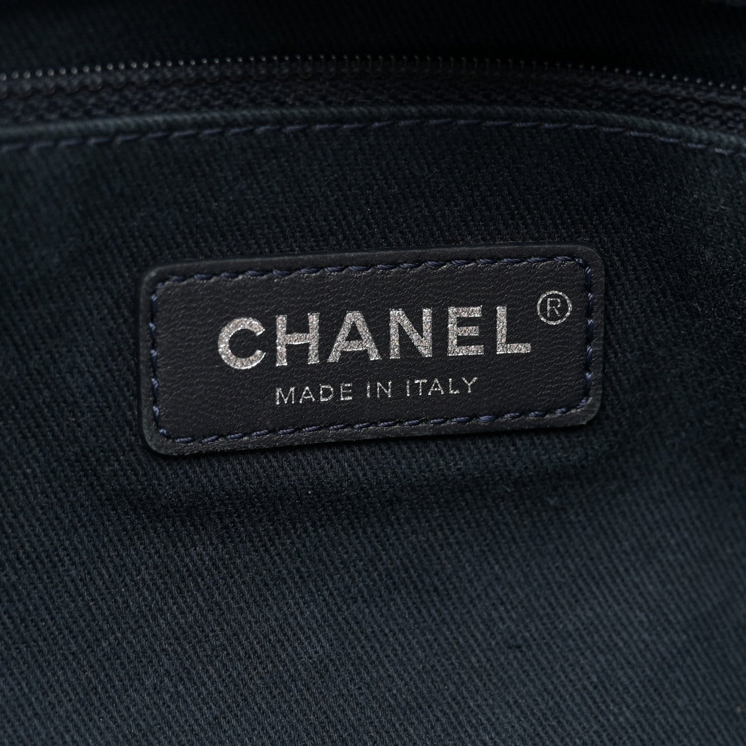 Chanel Denim Medium Deauville Tote Blue Orange 6 of 13