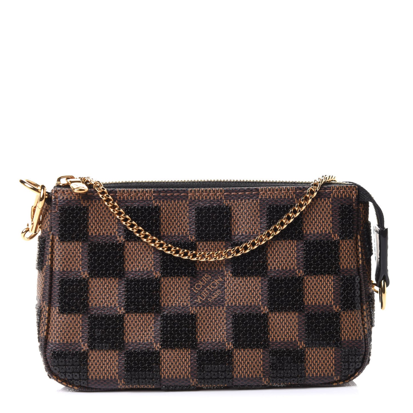 Damier Paillettes Mini Pochette Accessories Black