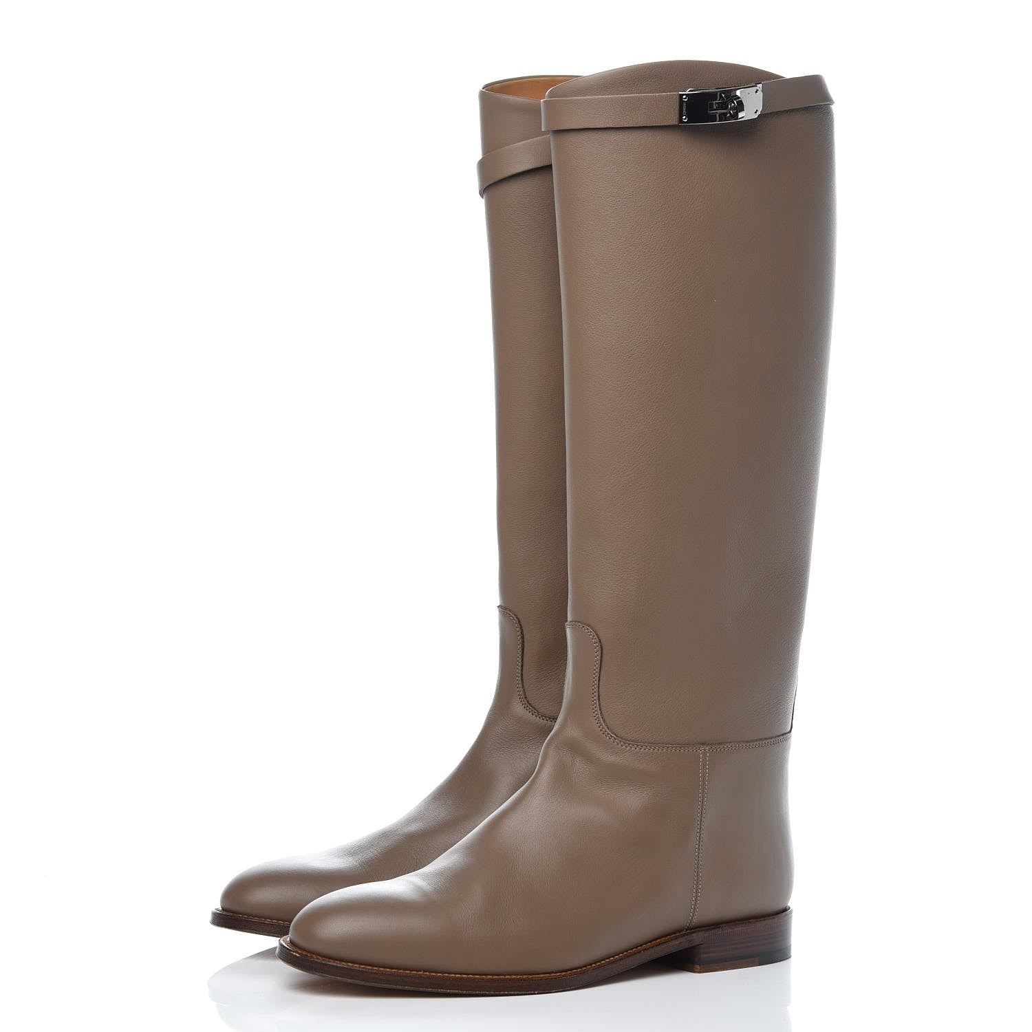 Hermes Swift Kelly Jumping Boots 40.5 Etoupe 3 of 9