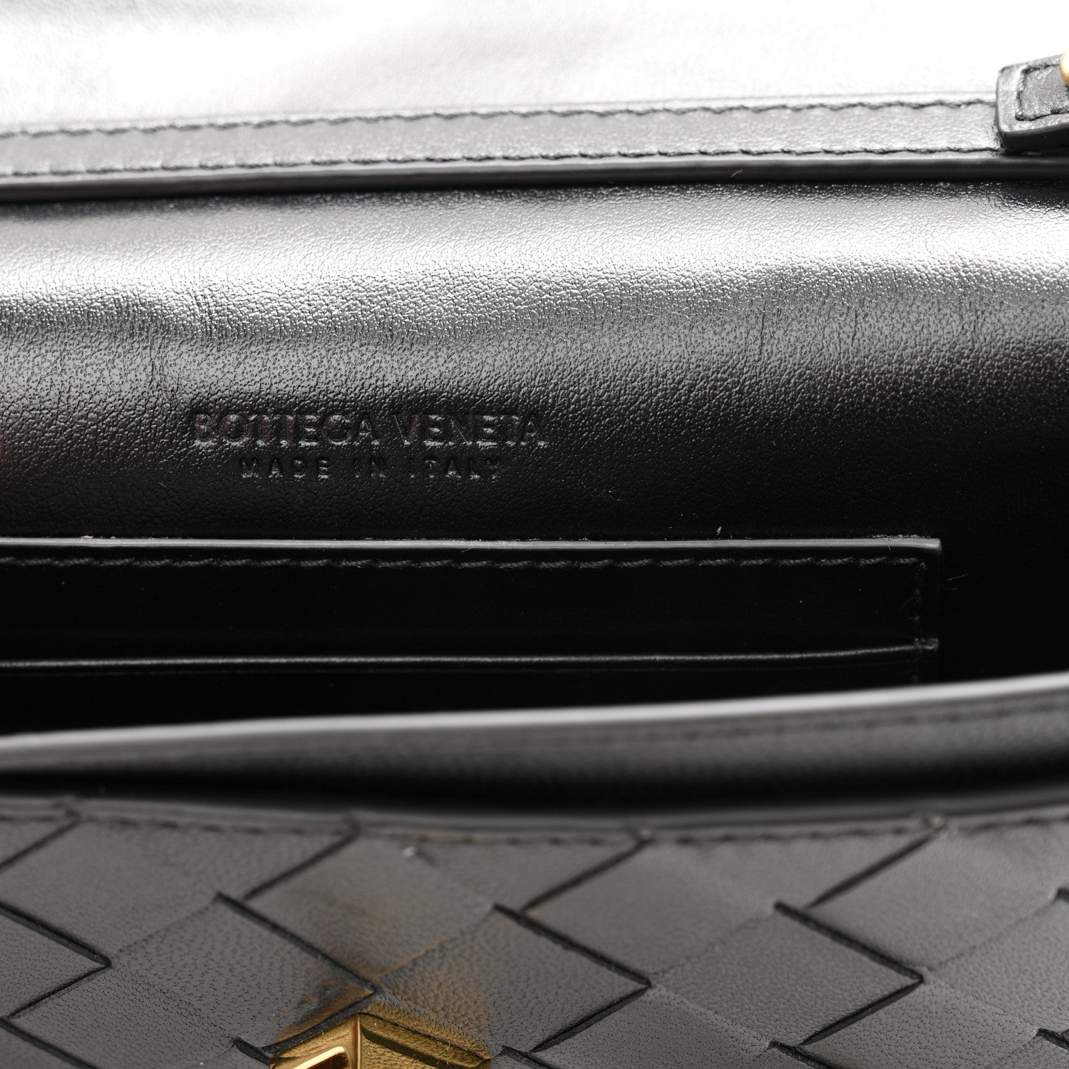 Bottega Veneta Nappa Intrecciato Andiamo Pouch On Chain Black Black 6 of 9