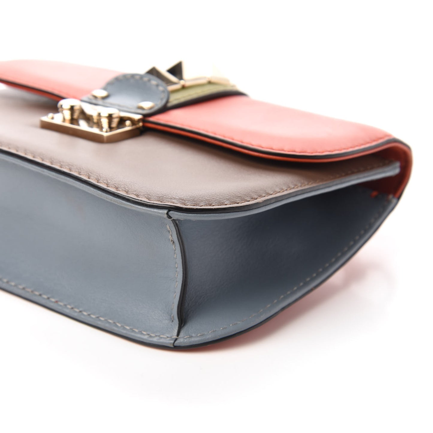Vitello Small Glam Lock Rockstud Flap Multicolor
