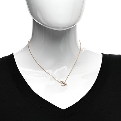 Hermes 18K Rose Gold Diamond Finesse Pendant Necklace 2 of 5