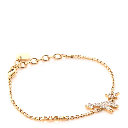 Christian Dior Crystal Diorable Giraffe Logo Bracelet Gold 1 of 4