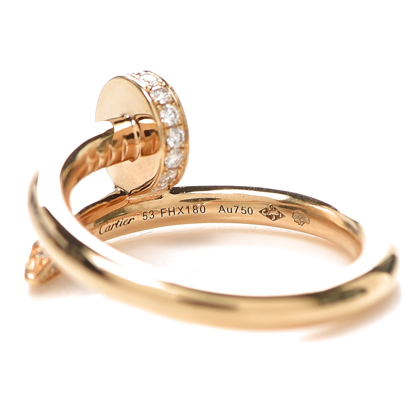 18K Yellow Gold Diamond Juste Un Clou Ring 53 6.25