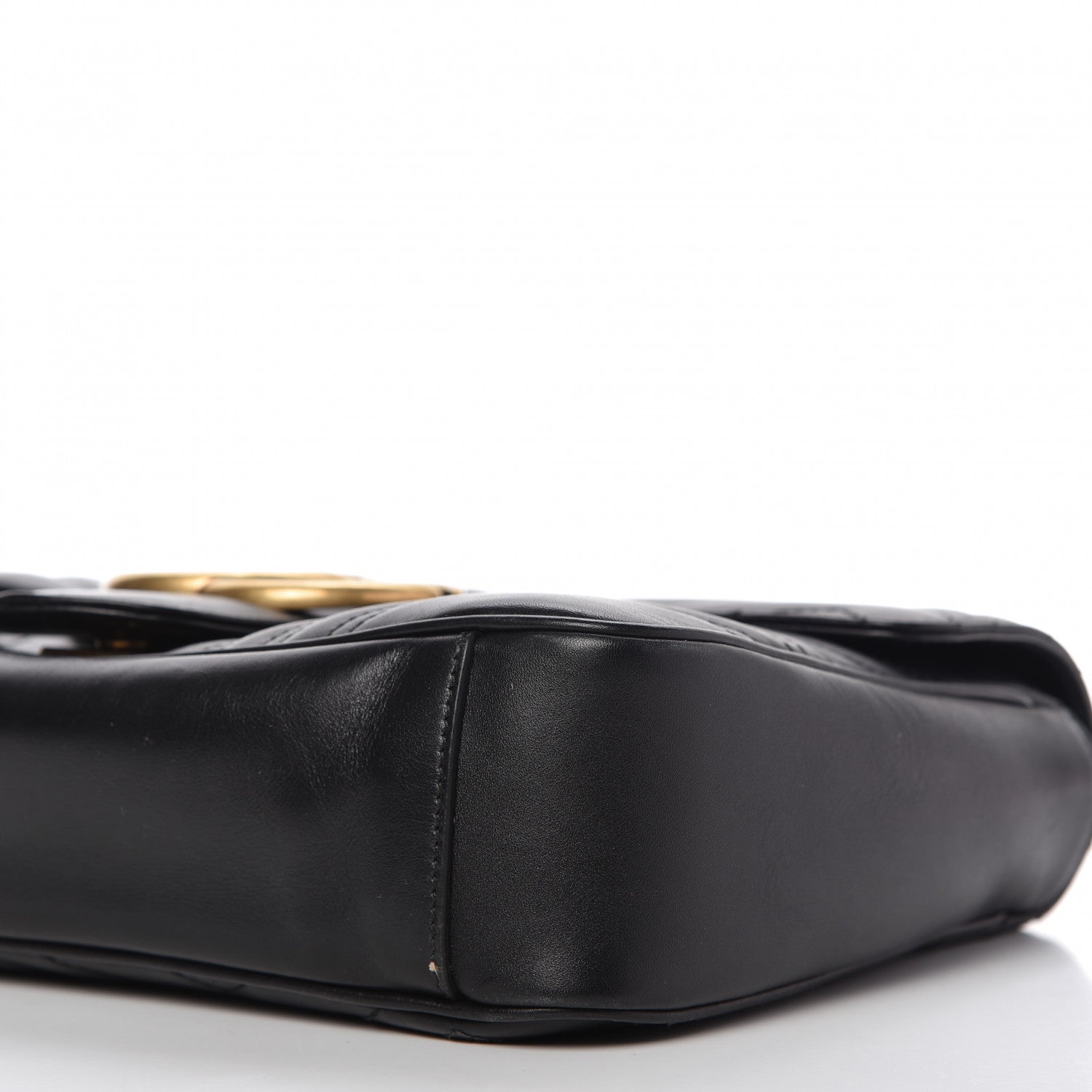Gucci Calfskin Matelasse Medium GG Marmont Shoulder Bag Black 7 of 10