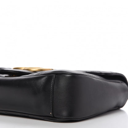 Gucci Calfskin Matelasse Medium GG Marmont Shoulder Bag Black 7 of 10