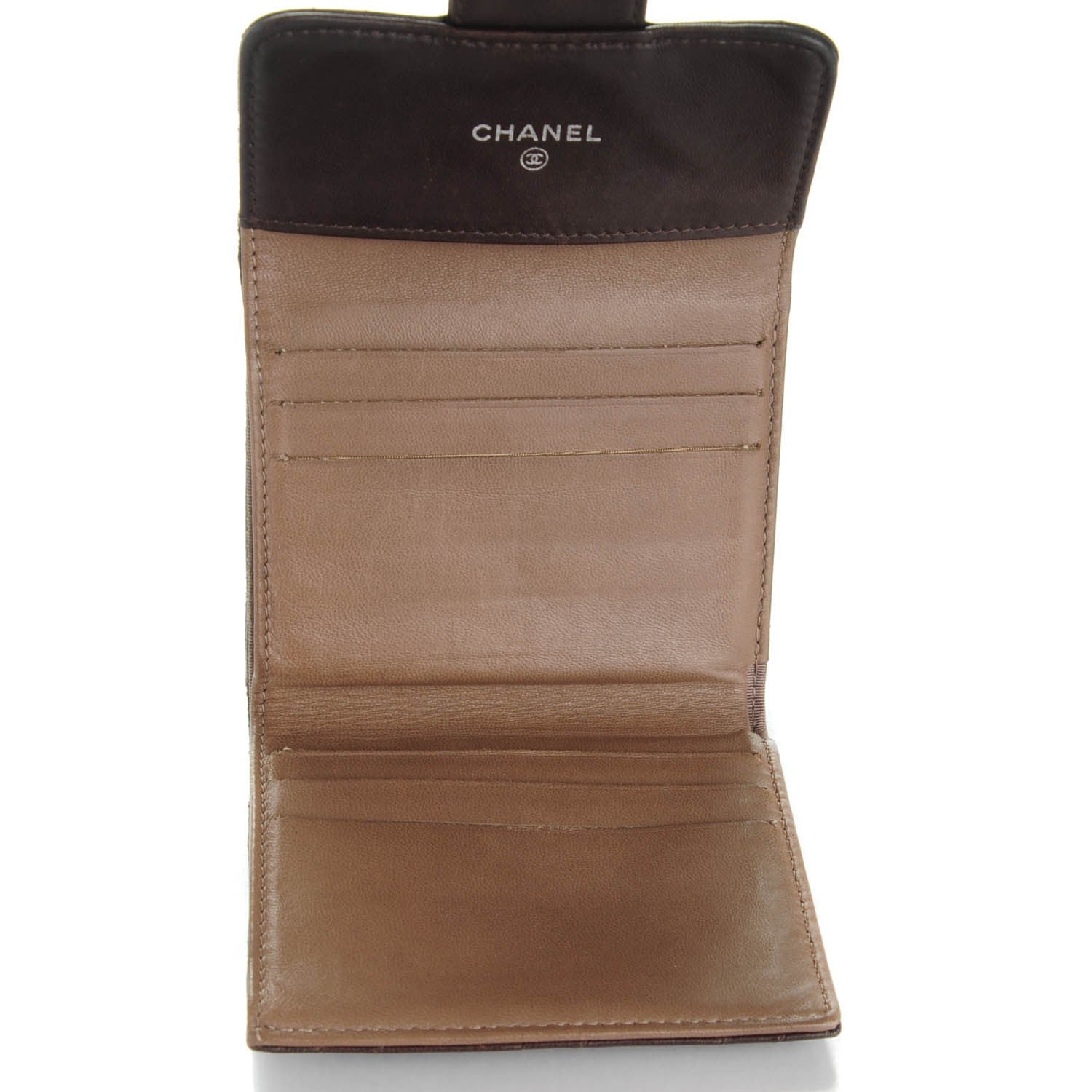 Chanel Lambskin Quilted Double Sided Wallet Brown 5 of 9