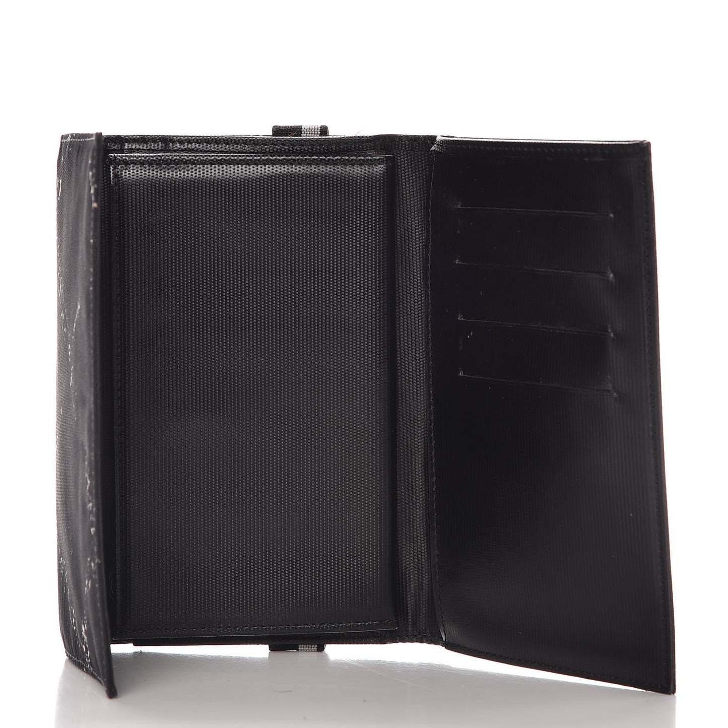 Nylon Print Flap Wallet Black