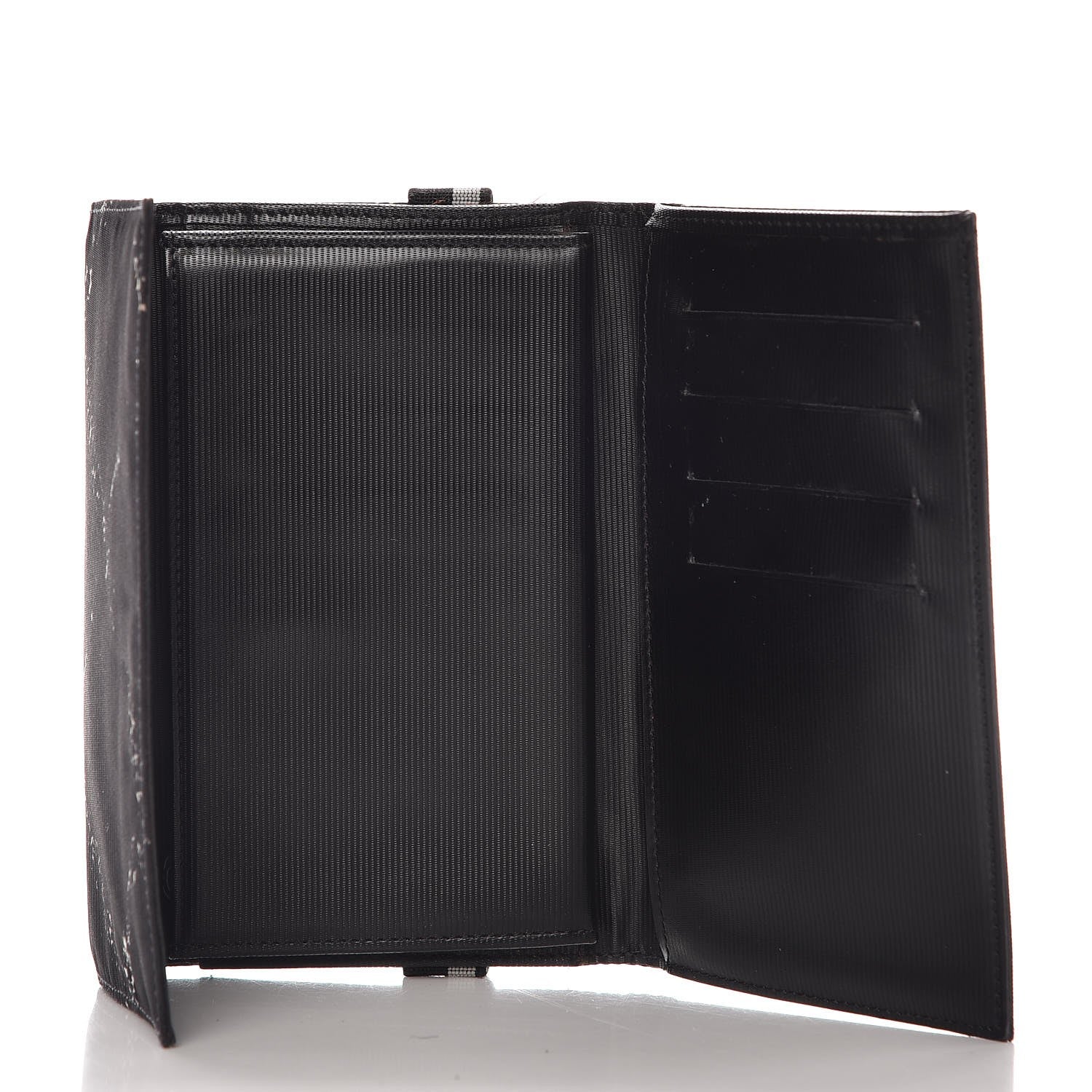 Chanel Nylon Print Flap Wallet Black 5 of 8