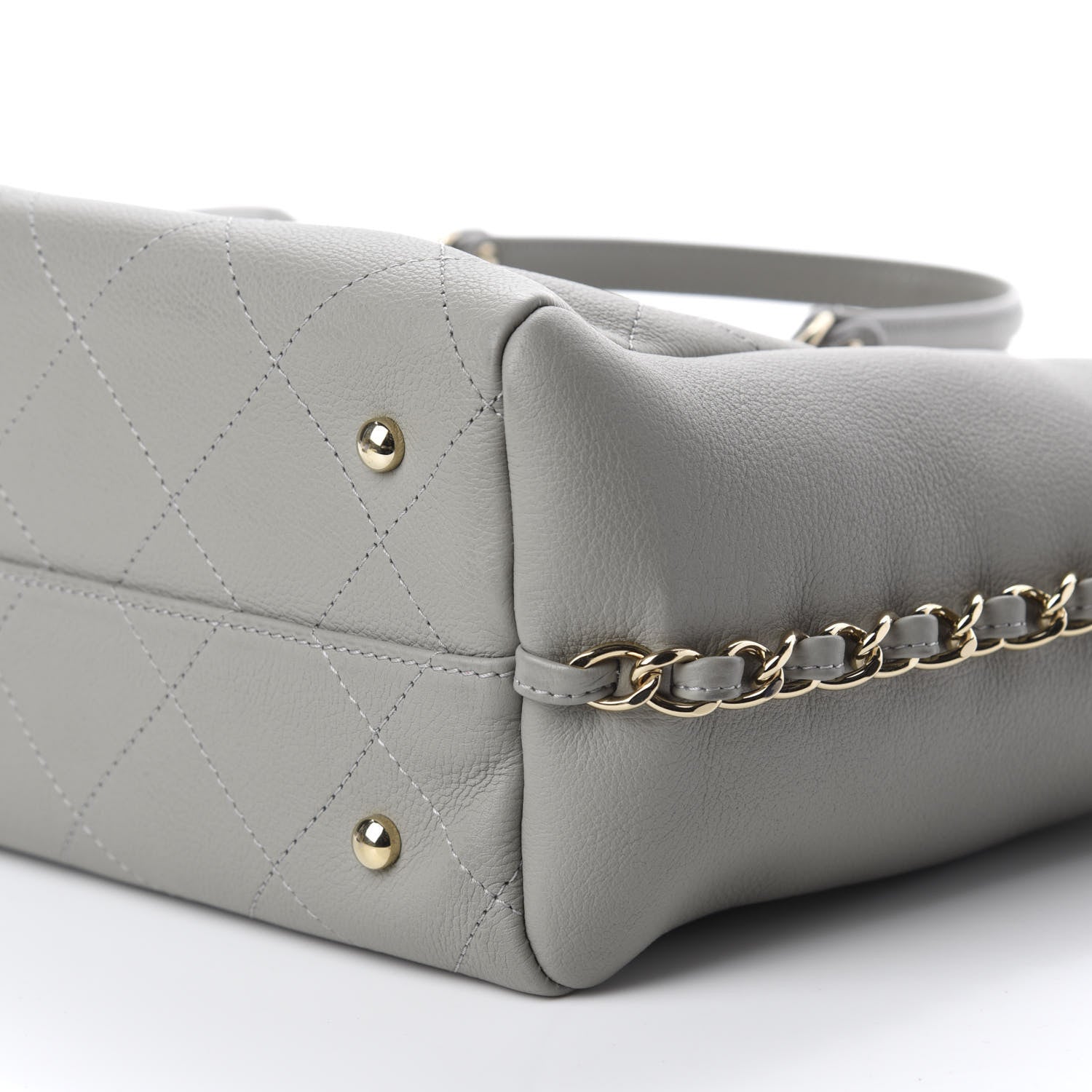 Chanel Bullskin Stitched Small Shopping Bag Grey 8 of 11