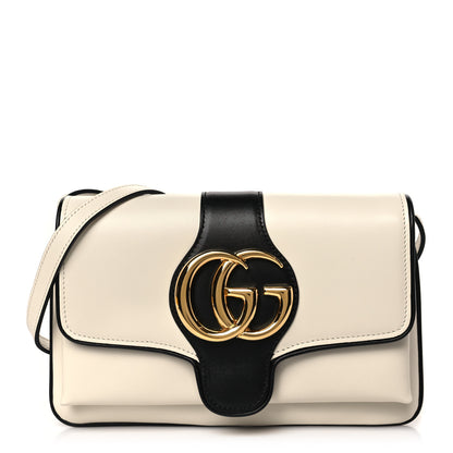 Gucci Vitello Palmellato Lux Bi-Color Small Arli Flap Shoulder Bag Mystic White Black 1 of 9