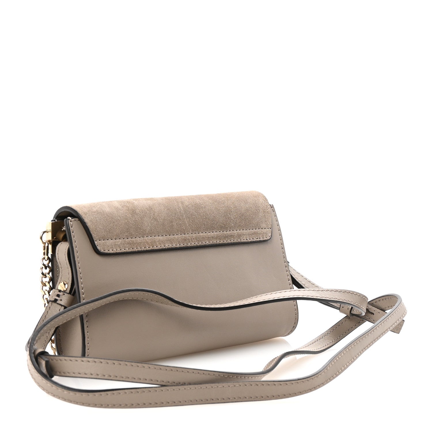 Chloe Suede Calfskin Mini Faye Shoulder Bag Motty Grey 3 of 10