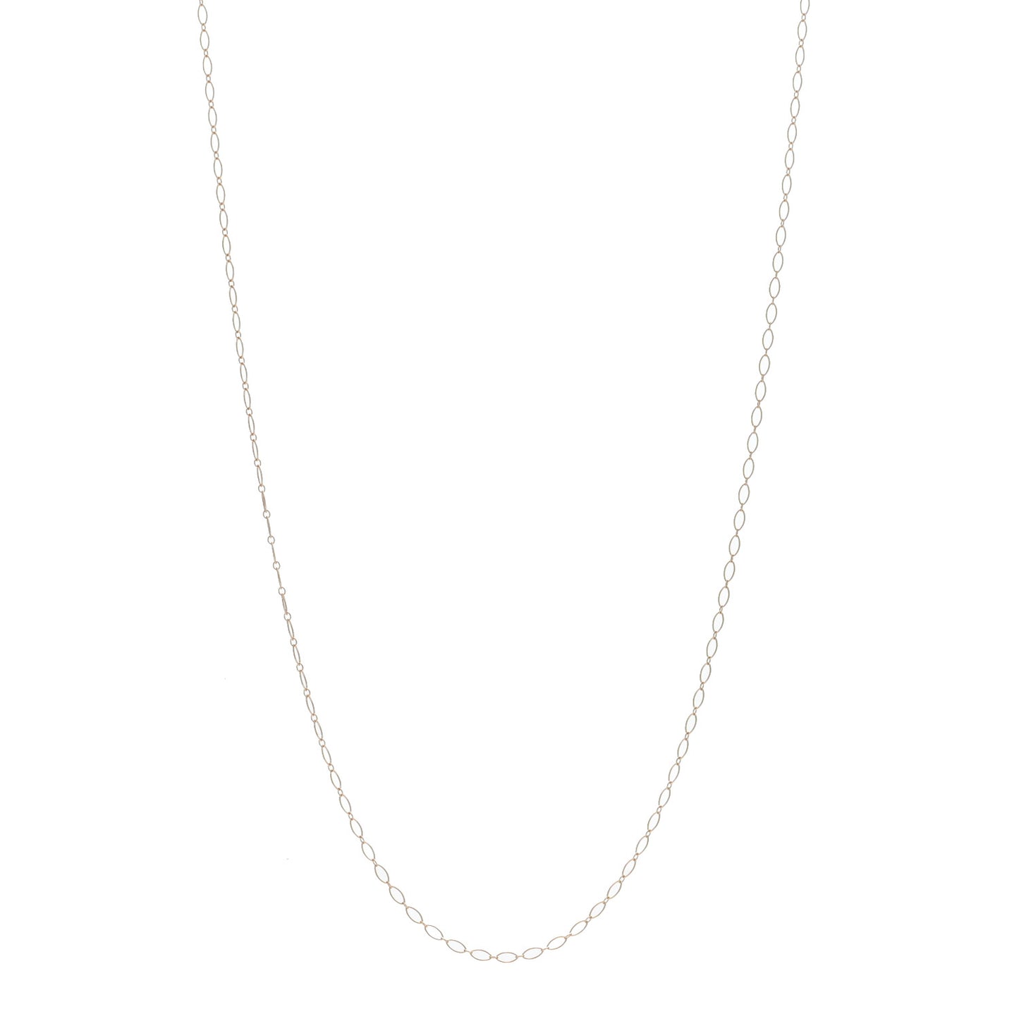18K Rose Gold Oval Link Chain Necklace 30"