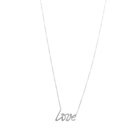Tiffany 18K White Gold Diamond Paloma's Graffiti Love Pendant Necklace 1 of 7