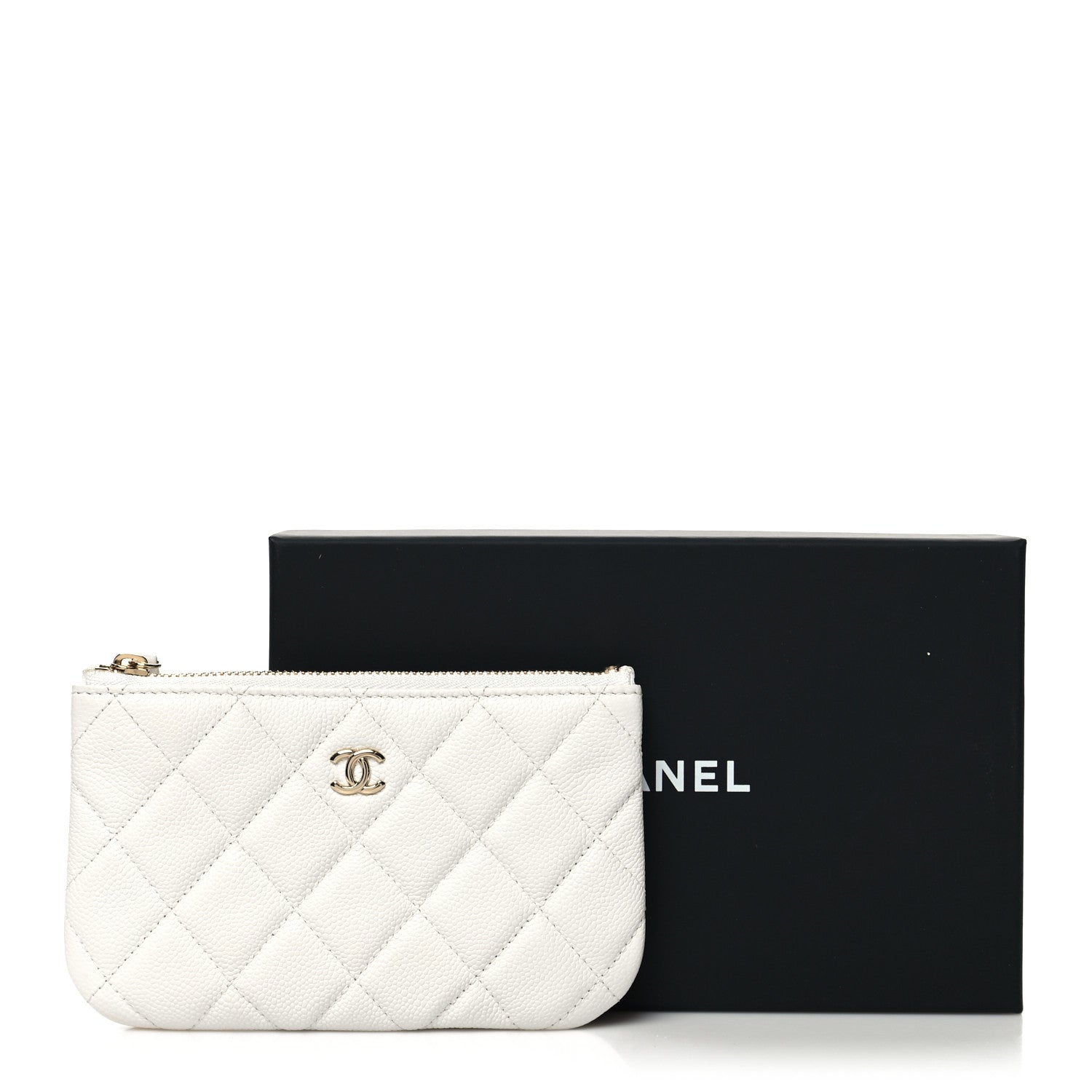 Chanel Caviar Quilted Small Pouch White 9 of 9