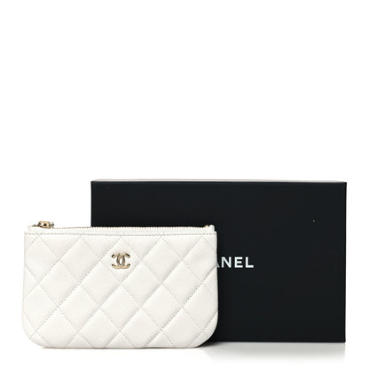 Chanel Caviar Quilted Small Pouch White 9 of 9