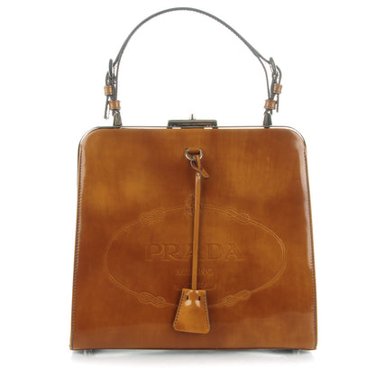 Prada Spazzolato Logo Print Framed Bag Ambra 1 of 6