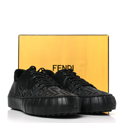 Fendi Fabric Jacquard Vitello Technical Fabric FF Mens Fendi Force Low Top Sneakers 12 Black 9 of 9