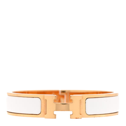 Hermes Enamel Narrow Clic Clac H Bracelet PM White 1 of 4