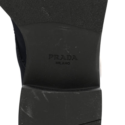 Prada Re-Nylon Spazzolato Rois Metal Triangle Logo Tall 50mm Combat Boots 36 Bleu 6 of 8